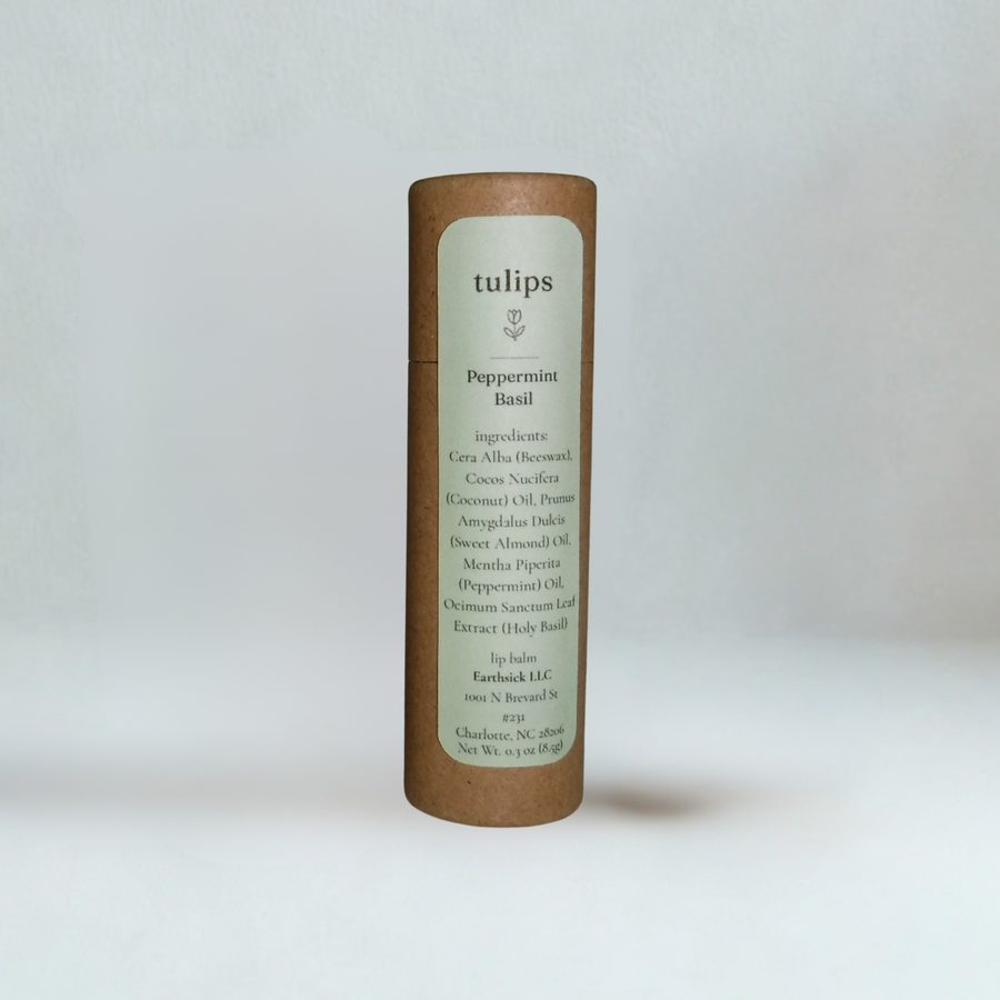 Tulips Peppermint Basil lip balm